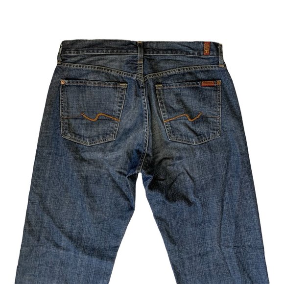 7 For All Mankind 'Relax' Mens Jeans Tag 31 Blue Straight Leg W31xL33 Denim - Picture 3 of 12